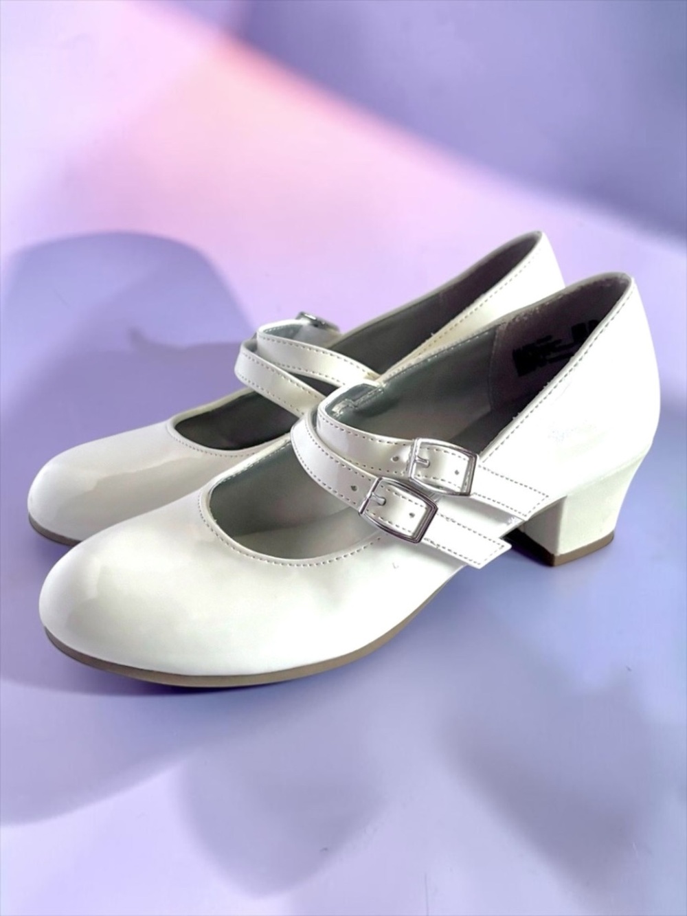 American Eagle Dress Heels 👠 White Patent Girls Size 2.5 Excellent Condition